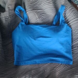 CRZ YOGA Vibrant Blue Crop Top
